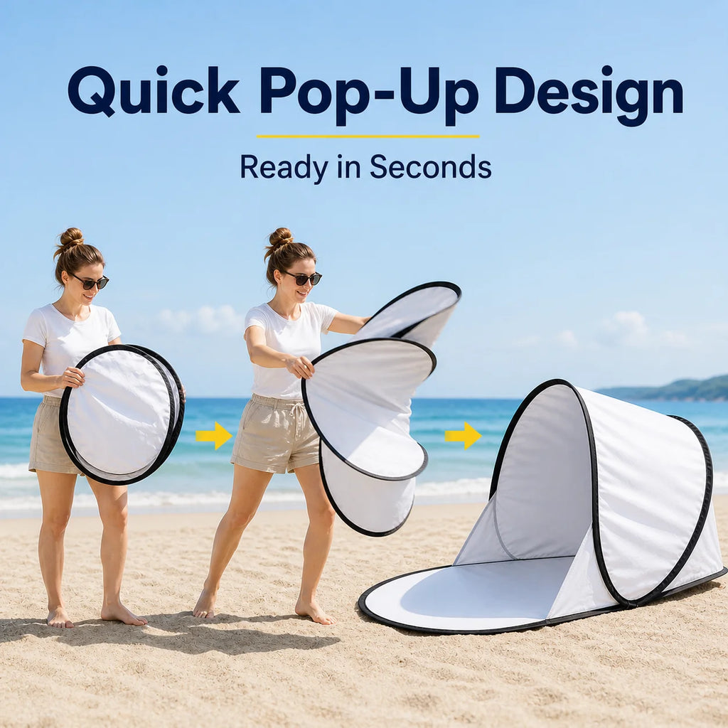 Namiot plażowy Pop-Up – automatyczny, ochrona UV, składany